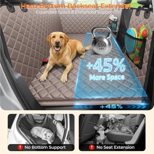 URPOWER Back Seat Extender for Dogs, Large Hard Bottom Dog Car Seat Cover - Image 2