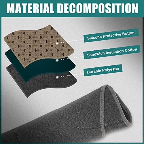 X AUTOHAUX Car Dashboard Cover Gray Polyester Non-Slip Dash Cover Mat Protector - Image 5