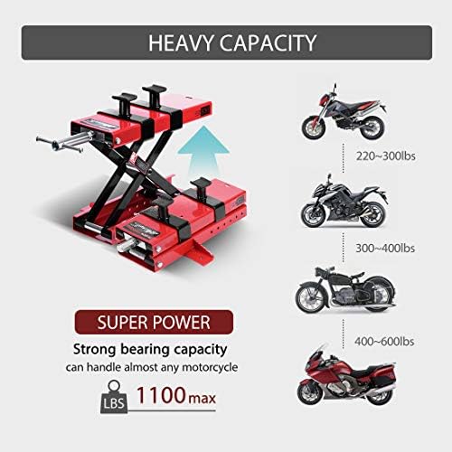 VIVOHOME Motorcycle Lift 1100 LBS Center Scissor Lift Jack - Image 3