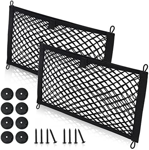Universal Mesh Cargo Net for Car Trunk Storage, 2 Pack Elastic Small Cargo Net by MOJIOO