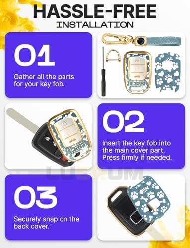 Lucrum Compatible with Honda Key Fob Cover & Keychain - Image 6