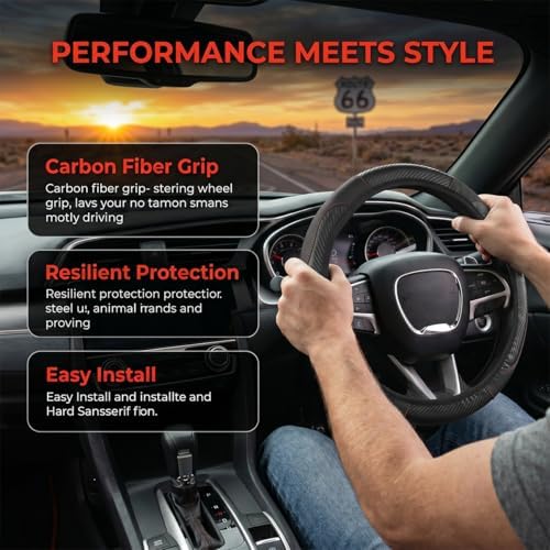 Zpana Car Steering Wheel Cover, Elastic Stretch Carbon Fiber Full Surround - Image 6