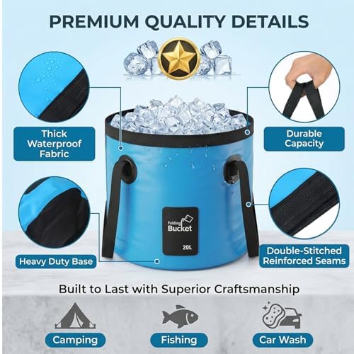 4 Pcs 5 Gallon Collapsible Bucket - Image 3