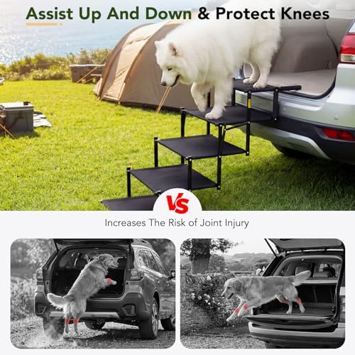 Extra Wide Dog Ramp for Car, Foldable Dog Steps for Truck SUV, 150 Lbs - Image 6