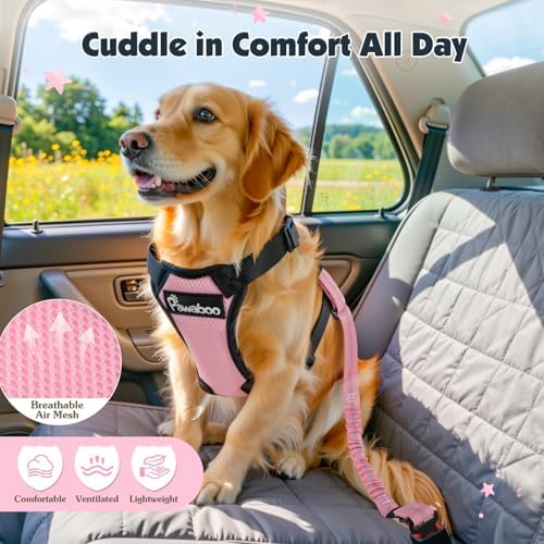 Pawaboo Dog Seat Belt Harness for Car, Seatbelt Harness - Image 6