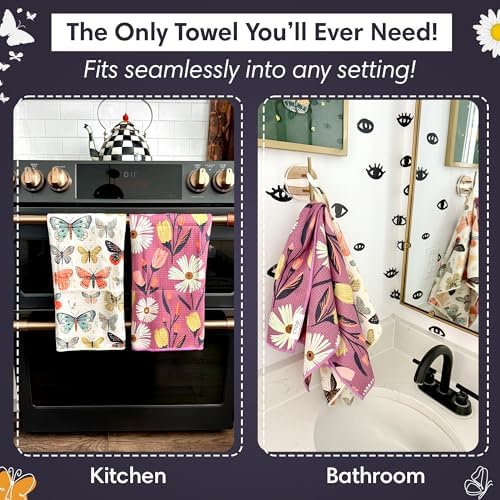 Double-Sided Microfiber Hand Towels, Waffle Kitchen Towels Set - Image 2
