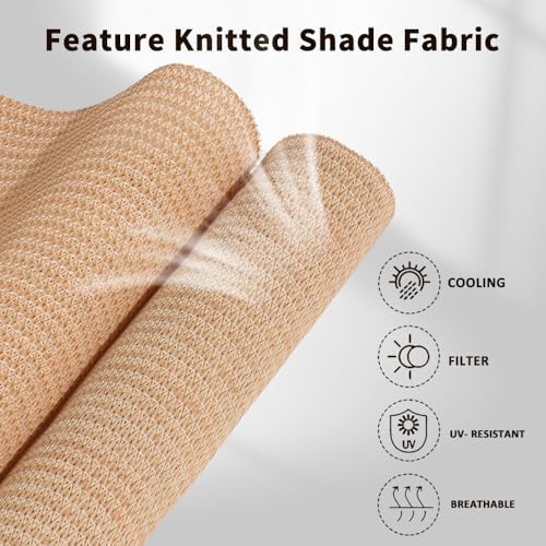 SMONTER Outdoor Sunshade Roller Shade 8'W x 8'H, Exterior Cordless Roll Up - Image 3