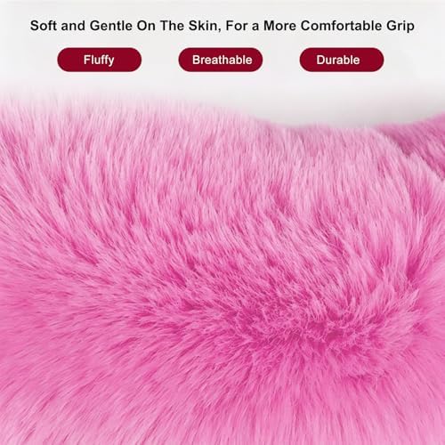 2PCS Fluffy Car Gear Shift Knob Cover & Handbrake Cover, Furry Auto Hand Brake - Image 3