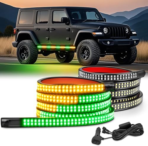 Nilight 2PCS 70 Inch Running Board LED Lights Strip Amber Green by Nilight