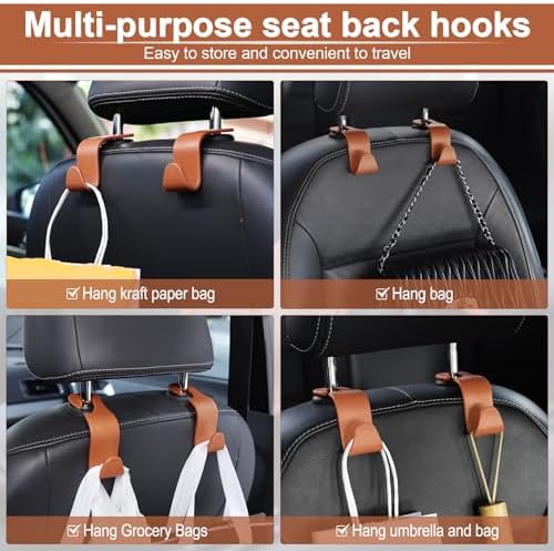 LivTee Car Seat Headrest Hook, Auto Seat Hook Hangers Organizer Interior - Image 5
