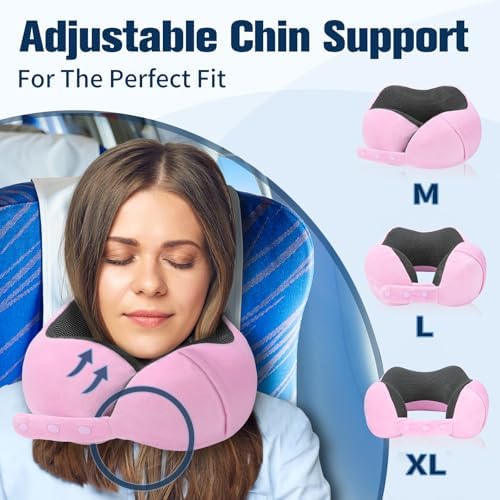 Cirorld Neck Pillow for Traveling, Travel Pillows for Airplanes Sakura Pink - Image 2