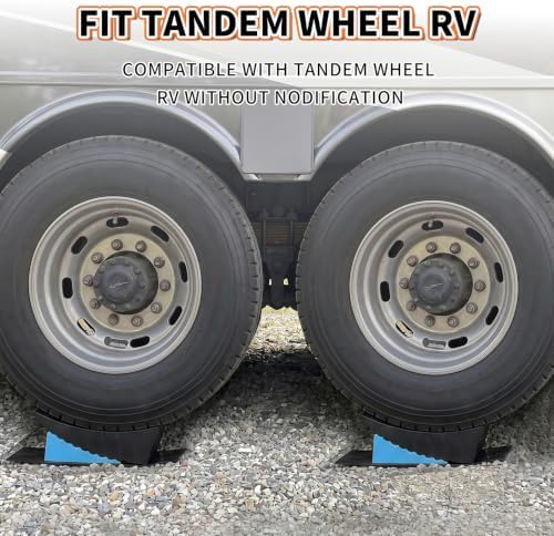 OULEME 2 PK RV Leveling Block, Dual Axle Trailer Curved Leveler Ramp - Image 6