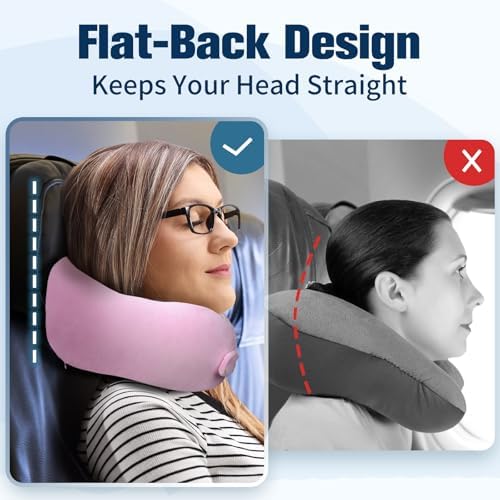 Cirorld Neck Pillow for Traveling, Travel Pillows for Airplanes Sakura Pink - Image 4