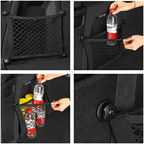 Universal Mesh Cargo Net for Car Trunk Storage, 2 Pack Elastic Small Cargo Net - Image 4