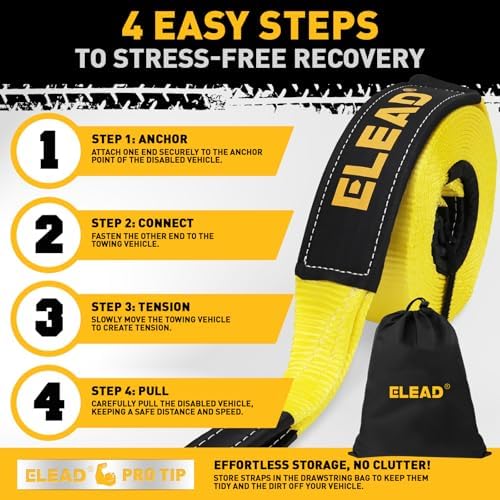 3" x 30Ft Recovery Tow Strap Heavy Duty - Image 4