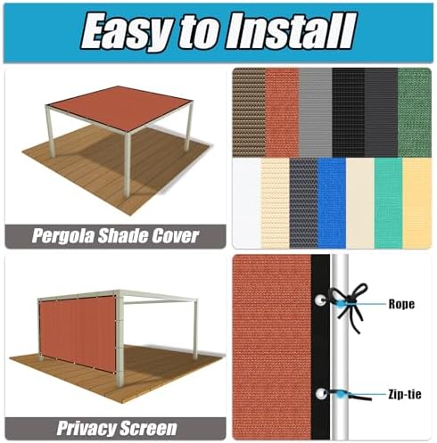 Amagenix 90% Pergola Shade Cover 4' X 11' Sun Shade Cloth - Image 4