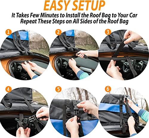 Zone Tech 21 Cubic Feet Car Rooftop Cargo Bag Carrier Soft Shell Waterproof - Image 3