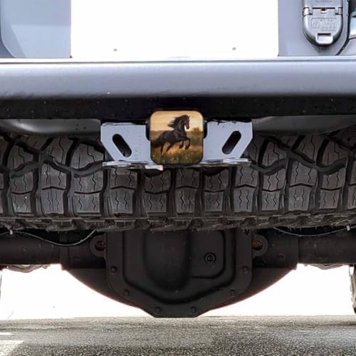 Horse Towing Hitch Cover Animal Black Horse Gallop Sunset Trailer Hitch Tube - Image 6