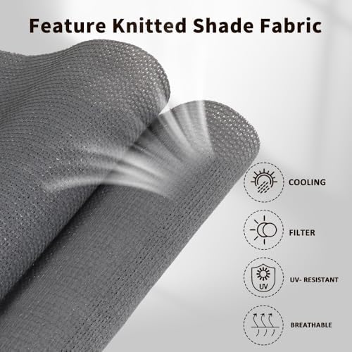 SMONTER Outdoor Sunshade Roller Shade 8'W x 6'H, Exterior Cordless Roll Up - Image 3