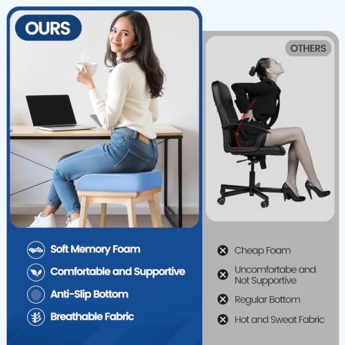 SweetSlubr Seat Cushion, Chair Pad, Memory Foam Tailbone Pain Relief - Image 6