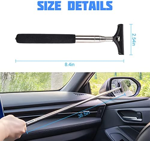 8sanlione 38.6 Inch Telescopic Mirror Squeegee, Car Logo on Black - Image 2