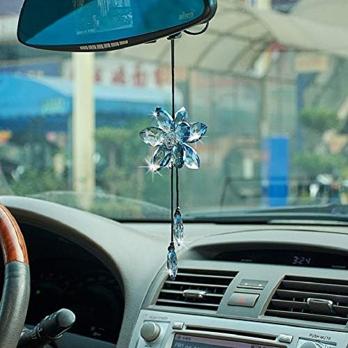 Crystal Flower Car Rear View Mirror Pendant - Image 3