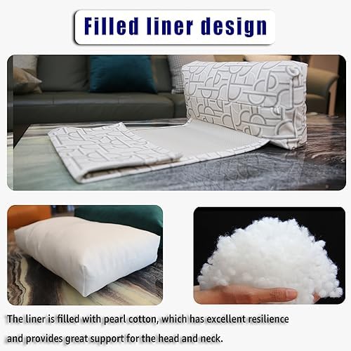 Velvet Recliner Headrest Pillow, Non-Slip Neck Support, Light Geometry - Image 5