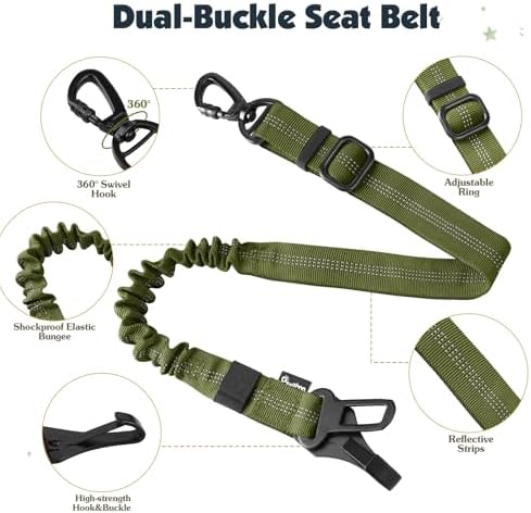 Pawaboo Dog Seat Belt Harness for Car, Seatbelt Harness - Image 3