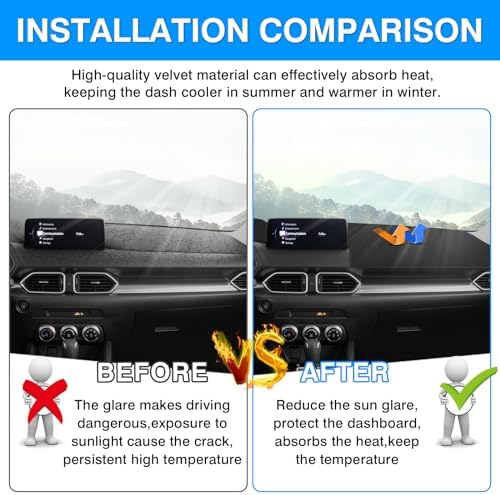 Cartist Dashboard Cover Mat for 2017-2022 2023 2024 2025 Mazda CX-5 CX5 - Image 3