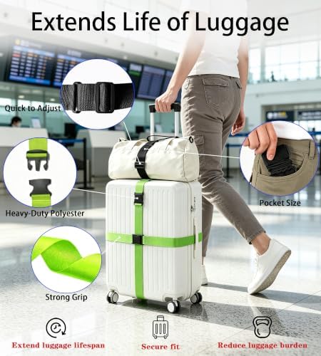 Luggage Straps for Suitcases, Adjustable Connector Straps - Image 3