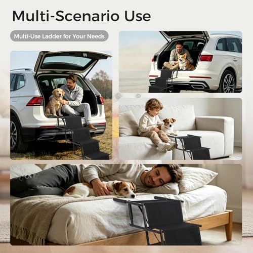 KARAOK Foldable Dog Stairs for Car SUV, Pet Stairs for Large Dogs, 4-Step - Image 7