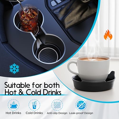Amooca 4-Pack Car Cup Holder Coaster Bling Crystal Rhinestone Car Interior - Image 2
