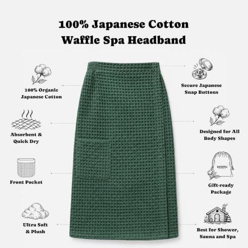 Luxury Organic Japanese Cotton Waffle Body Towel Wrap - Image 2