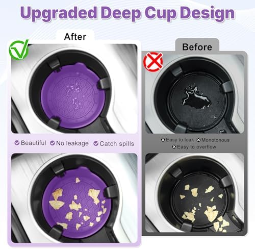 SINGARO Car Cup Holder Coaster, Silicone Cup Holder Insert, Universal Non-Slip - Image 2