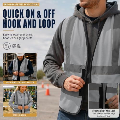 AYKRM 12 colour High visibility viz vest hi vis viz reflective work - Image 5