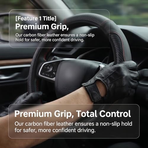Zpana Car Steering Wheel Cover, Elastic Stretch Carbon Fiber Full Surround - Image 2