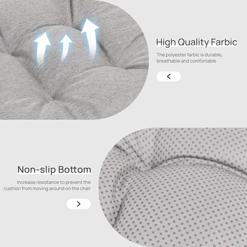 Love's cabin Memory Foam Chair Cushions Set of 4, 19 Inch, Light Grey - Image 4