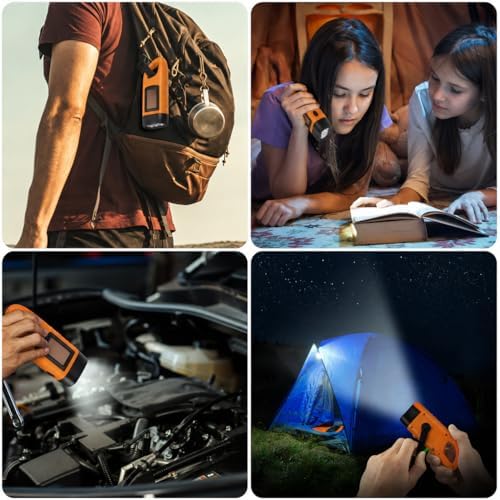 Simpeak 2-Pack Hand Crank Solar Powered Flashlight, Emergency Rechargeable LED - Image 5