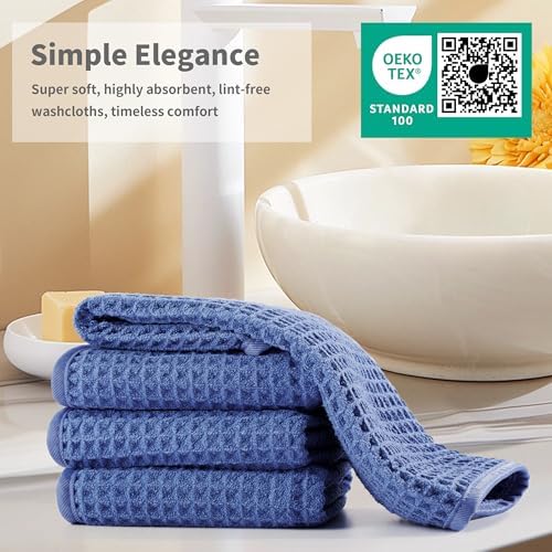 Microfiber Waffle Face Towels, 4 Pieces, Fast Drying, Lint Free 430 GSM - Image 6