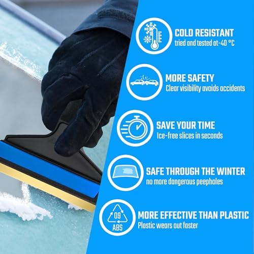 Ice Scraper Long Handle 2 Pack Car Ice Scraper Brass Blade 14, 5 inch Ice - Image 4