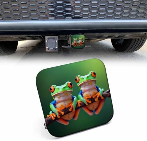 Trailer Hitch Cover Plug Tree Frog, Cute Animal Tree Frog Tree Branch Trailer by Beabes