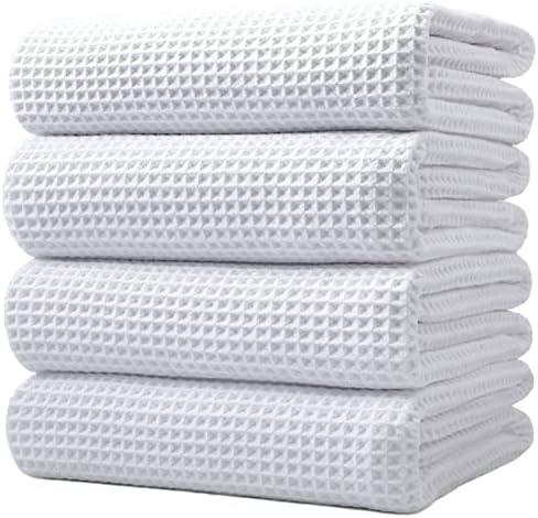 POLYTE 430 GSM Poly Blend Microfiber Quick Dry Waffle Bath Towel, 30x60 in by Polyte