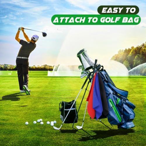 Golf Towel 3 Pack 16" X 16" Microfiber Waffle Pattern Golf Cleaning Towel - Image 6