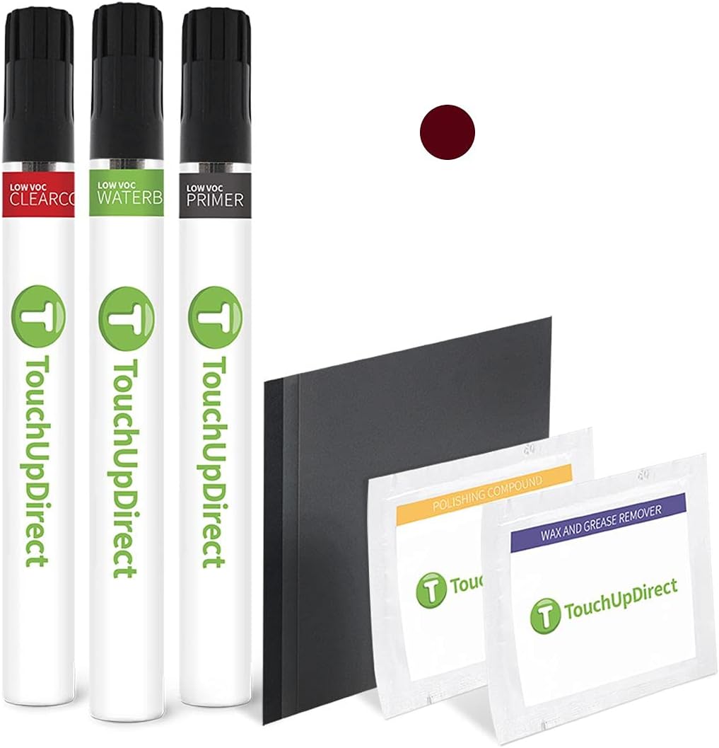 TouchUpDirect 3T3 Ruby Flare Pearl Compatible with Toyota Exact Match Touch Up Paint Brush - Platinum Kit