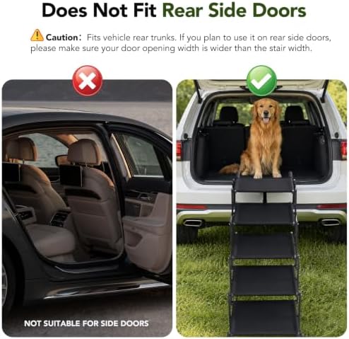 Dog Ramp for Car, Foldable Dog Stairs for Small Dogs, Not for Side Doors - Image 3