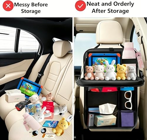 TCJJ Car Seat Organizer Backseat Kick Mats Oxford Back Seat Protector - Image 7