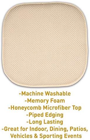 Sweet Home Collection Memory Foam Honeycomb Nonslip Back 16" x16" Chair/Seat - Image 3