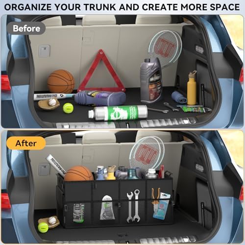 Car Trunk Organizer SUV Collapsible Car Caddy Truck Storage Heavy Duty Oxford - Image 3
