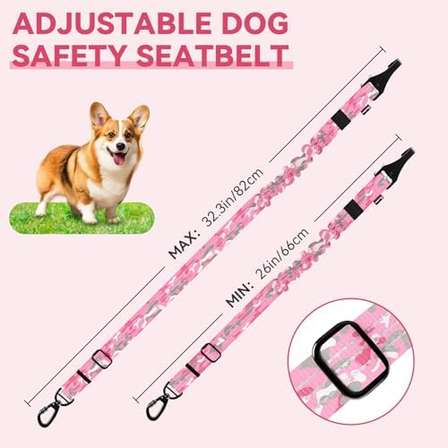 Pawaboo 2Pack Dog Car Seatbelt, 3-in-1 Dog Tether - Image 6