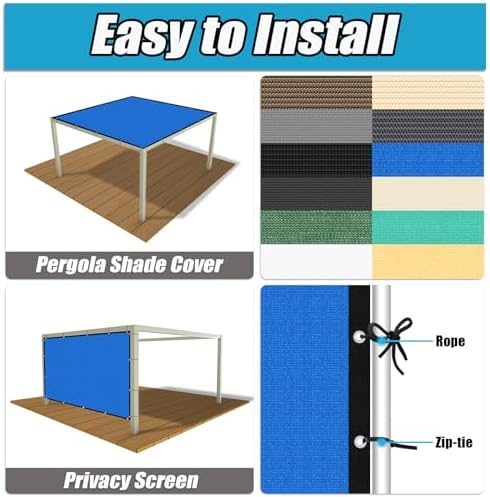 Amagenix 90% Pergola Shade Cover 7' X 9' Sun Shade Cloth - Image 4